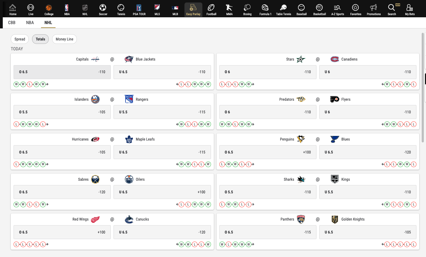 Easy parlay feature at BetMGM Ontario