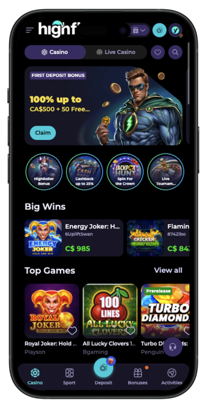 Highflybet_Casino_Home_Page