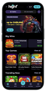 Highflybet Casino Top Games Screenshot