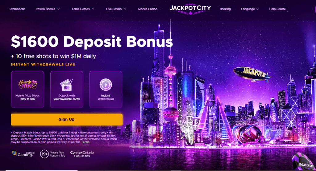 Jackpot City Casino Deposit Bonus
