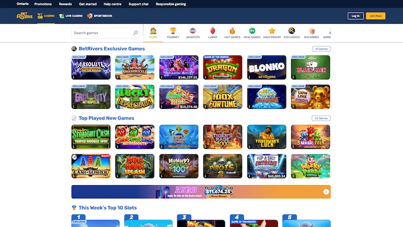 BetRivers Casino website