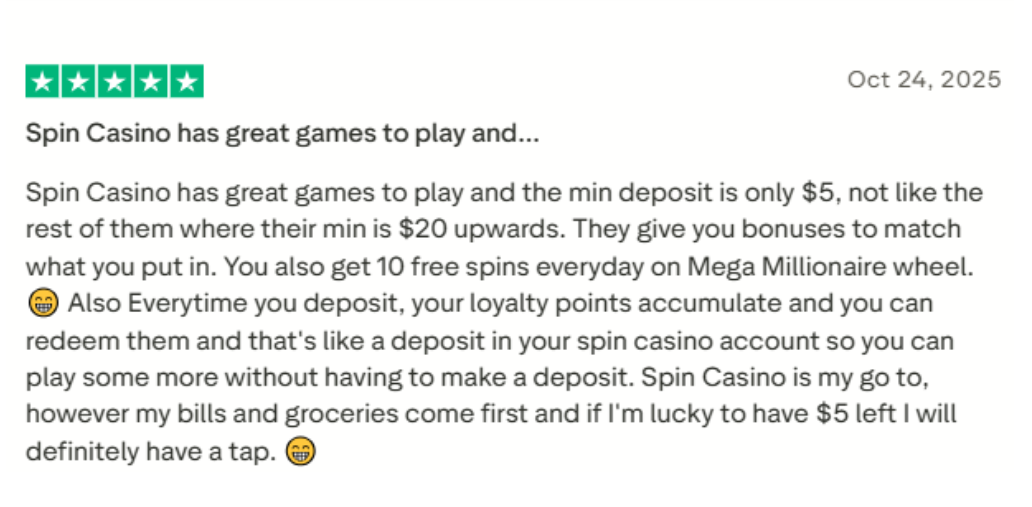 Spin Casino Rating 1
