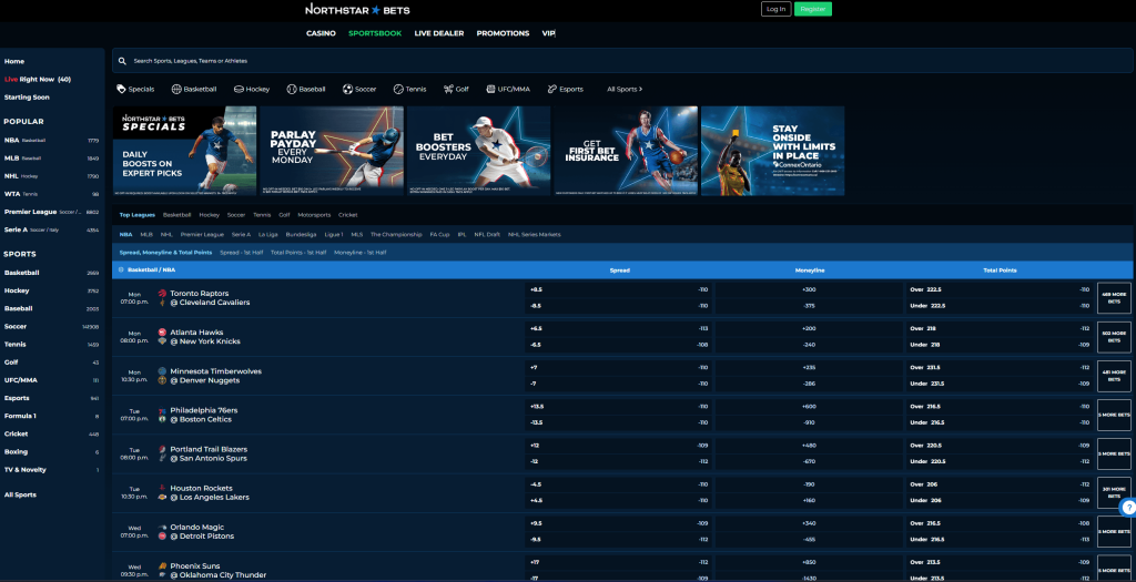 NorthStar Bets Sportbook top matches