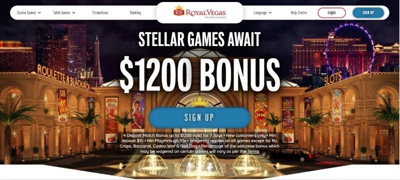 Royal Vegas homepage