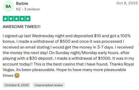 Royal Vegas user review