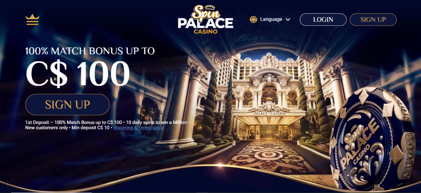 Spin Place Casino Homepage