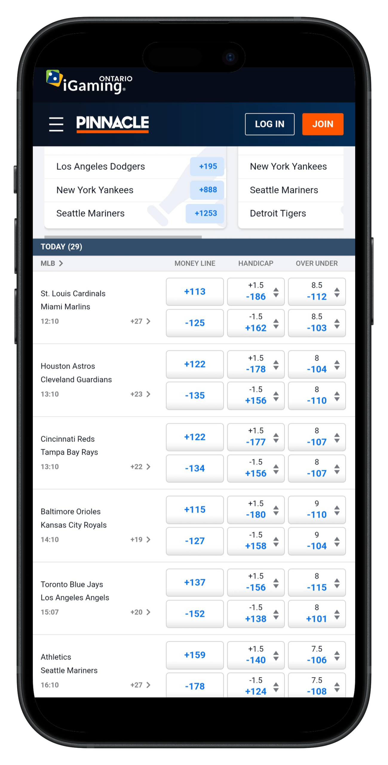 Pinnacle Sportsbook mobile